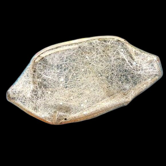 Vintage 50's 60's Plastic Confetti Evening clear Clutch - Picture 2 of 6